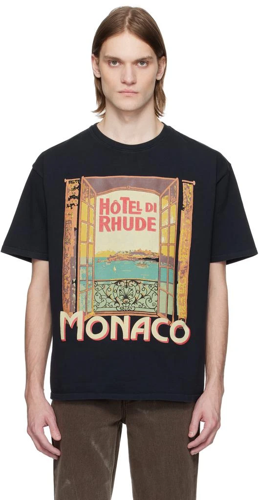 Rhude Black Hotel Di Monaco T-shirt 1