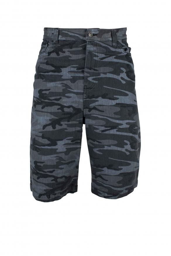 Balenciaga Men's luxury shorts balenciaga grey denim skater shorts with camouflage pattern