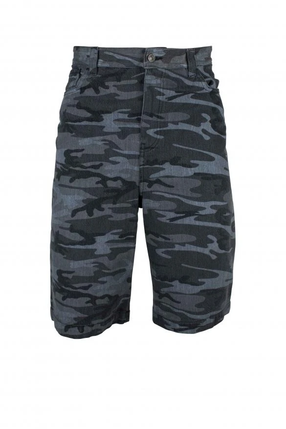 Balenciaga Men's luxury shorts balenciaga grey denim skater shorts with camouflage pattern 1