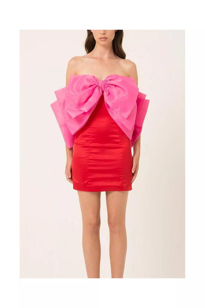 strapless open back dress Layla Pink Bow Dress – Ellaé Lisqué main image 0