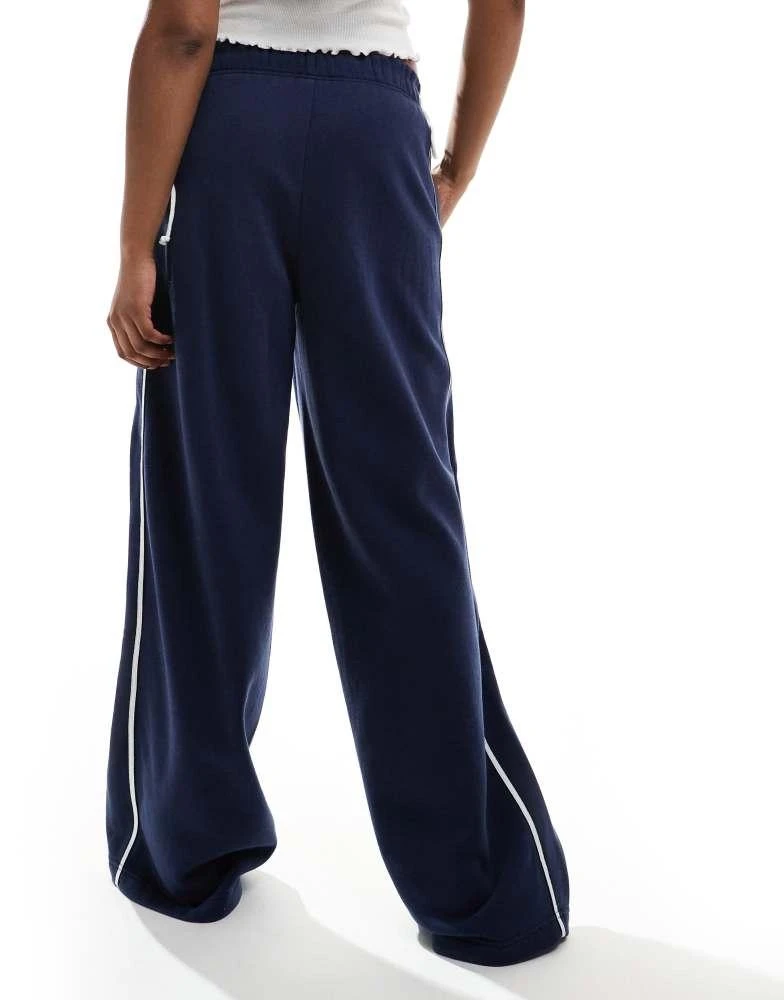PacSun Pacsun classic wide leg track trousers in navy 2