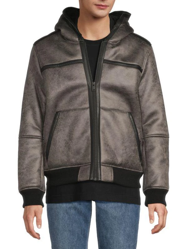 Andrew Marc Mapleton Faux Shearling Hooded Jacket 1