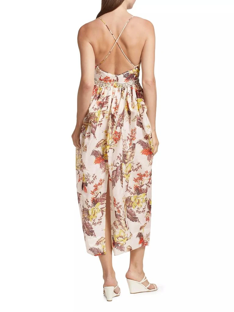 Zimmermann Matchmaker Tulip Linen-Silk Midi-Dress 5