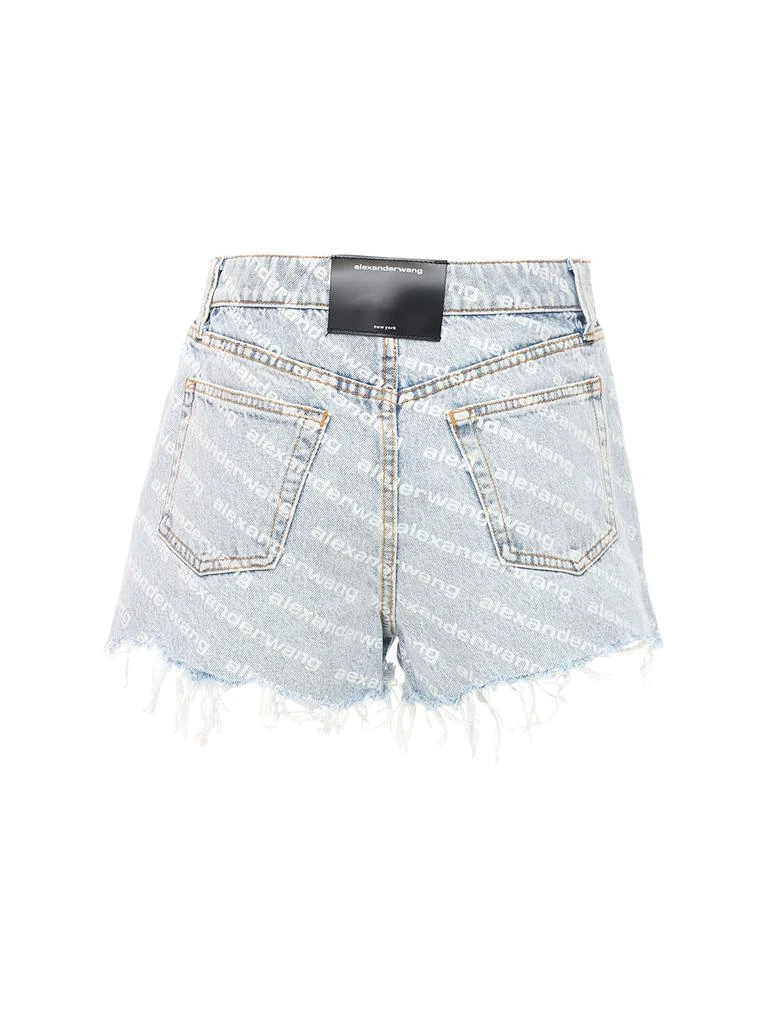 ALEXANDER WANG High Waist Flocked Logo Denim Shorts 4