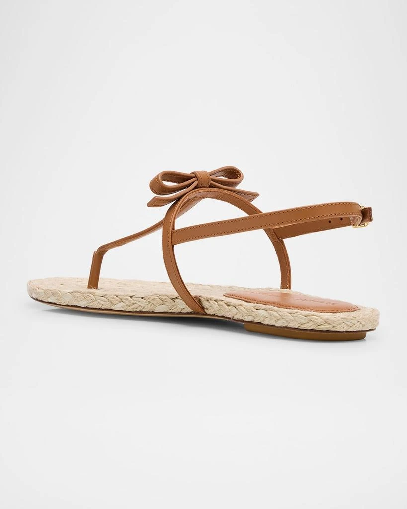 Stuart Weitzman Felicity Leather Bow Espadrille Sandals 4