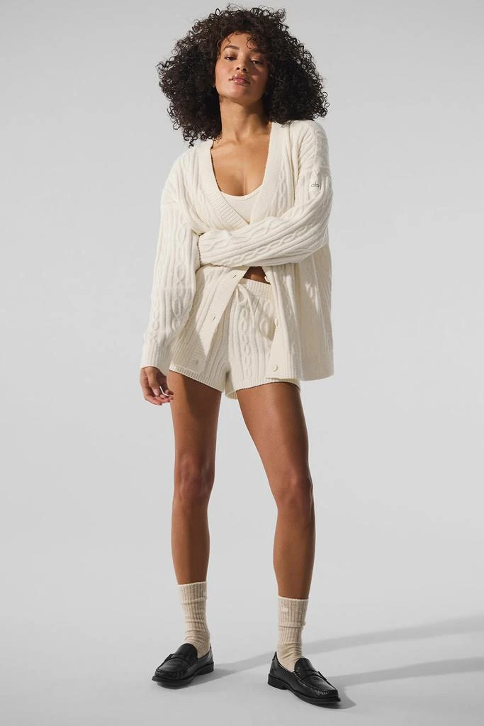 Alo Yoga Cable Knit Winter Bliss Cardigan - Ivory 1