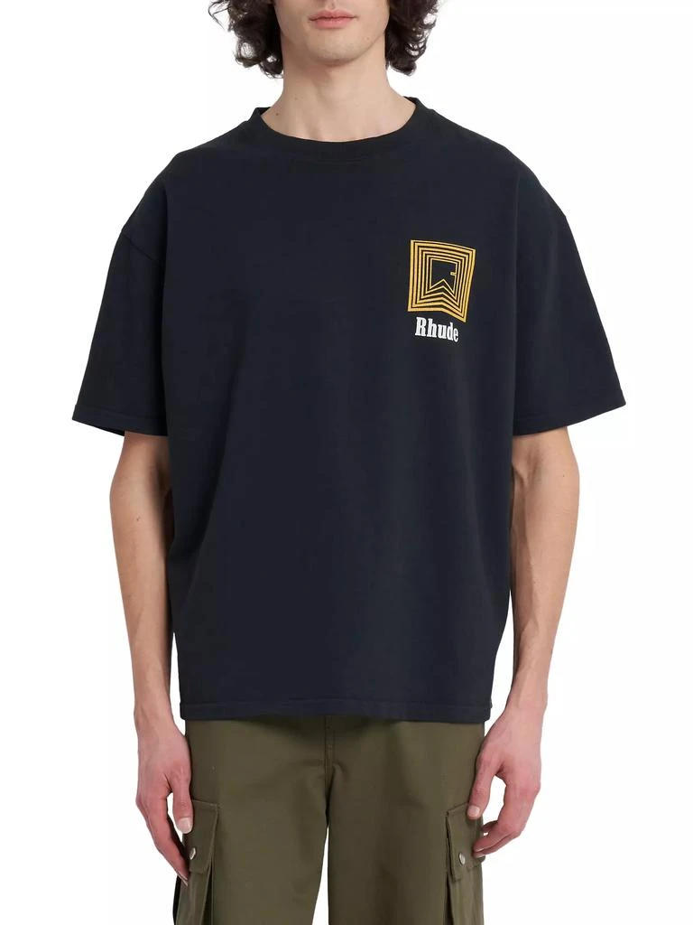 Rhude Chevron Logo Repeat Cotton Short-Sleeve T-Shirt 3