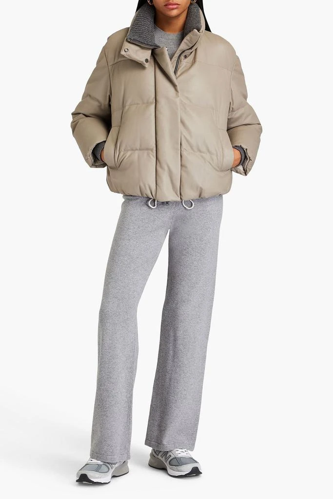 Quilted leather down jacket – On Sale Now with Up to 70% Off