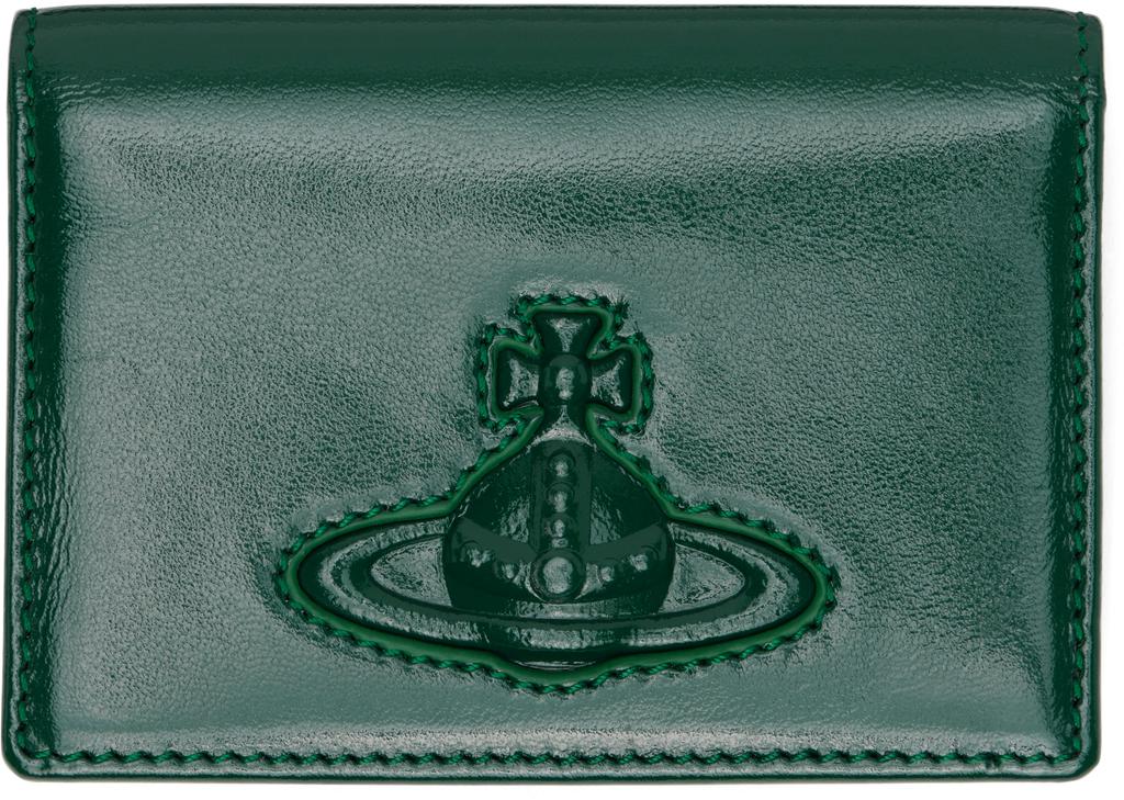 Vivienne Westwood Green Shiny Card Holder