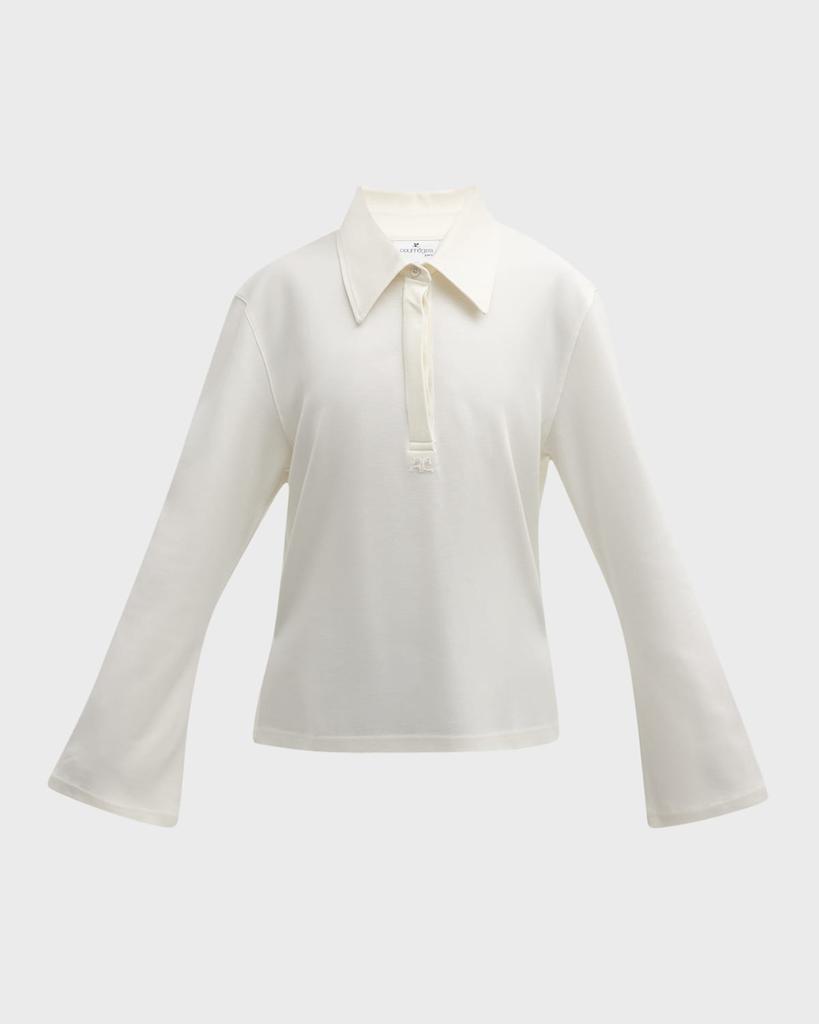 Courreges Long-Sleeve Cotton Polo Shirt