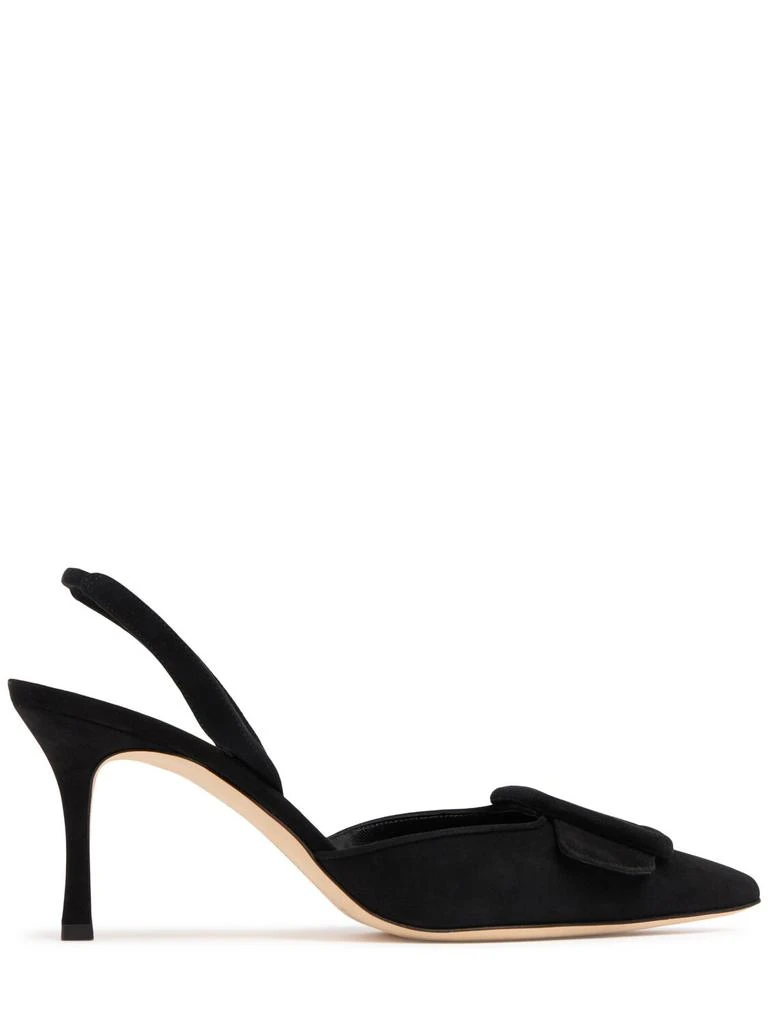 Manolo Blahnik 70mm Maysli Suede Slingback Pumps 1