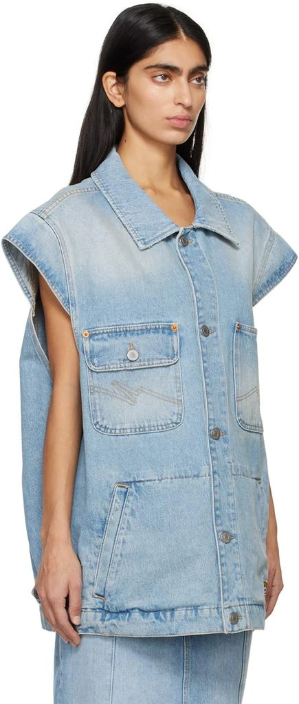 Martine Rose Blue Faded Denim Vest 2