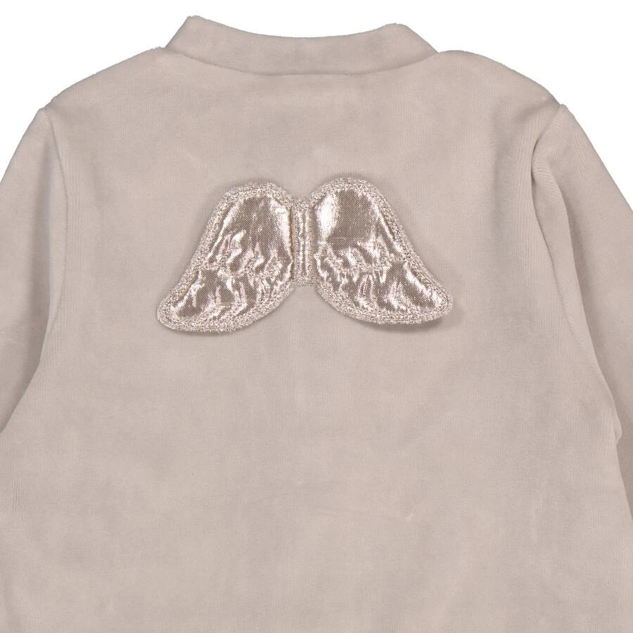 Marie Chantal Baby Grey Velour Angel Wing 1-Piece Sleepsuit 3
