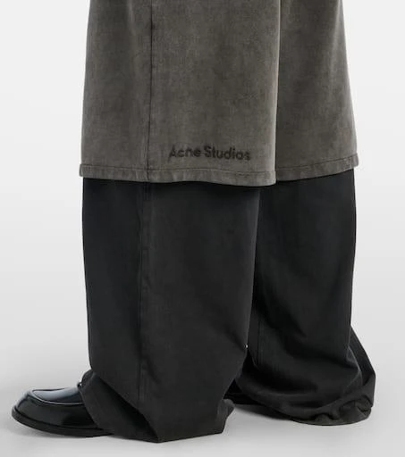Acne Studios Layered cotton fleece sweatpants 5