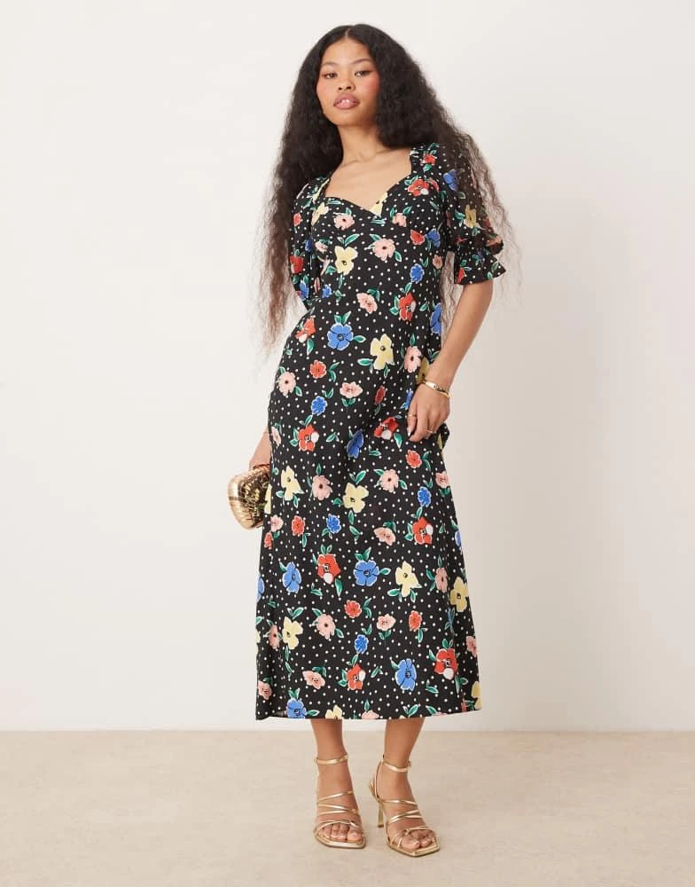 Miss Selfridge Miss Selfridge Petite midi tea dress in floral print 1