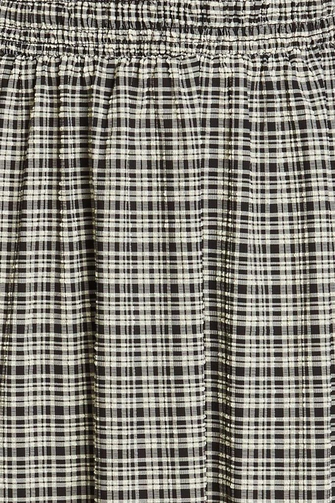 GANNI Shirred checked seersucker midi dress 4