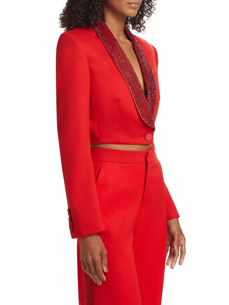AREA Crystal Embellished Cropped Blazer 4