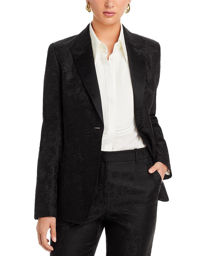 Lafayette 148 New York Satin Lapel Floral Blazer