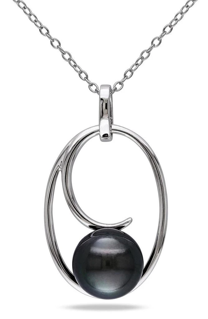 DELMAR Sterling Silver 9.5-10mm Cultured Freshwater Pearl Pendant Necklace 1