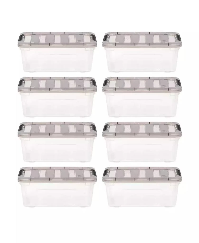 IRIS USA 13 Quart Stack 
Pull Clear storage Box, Gray, 8 Pack