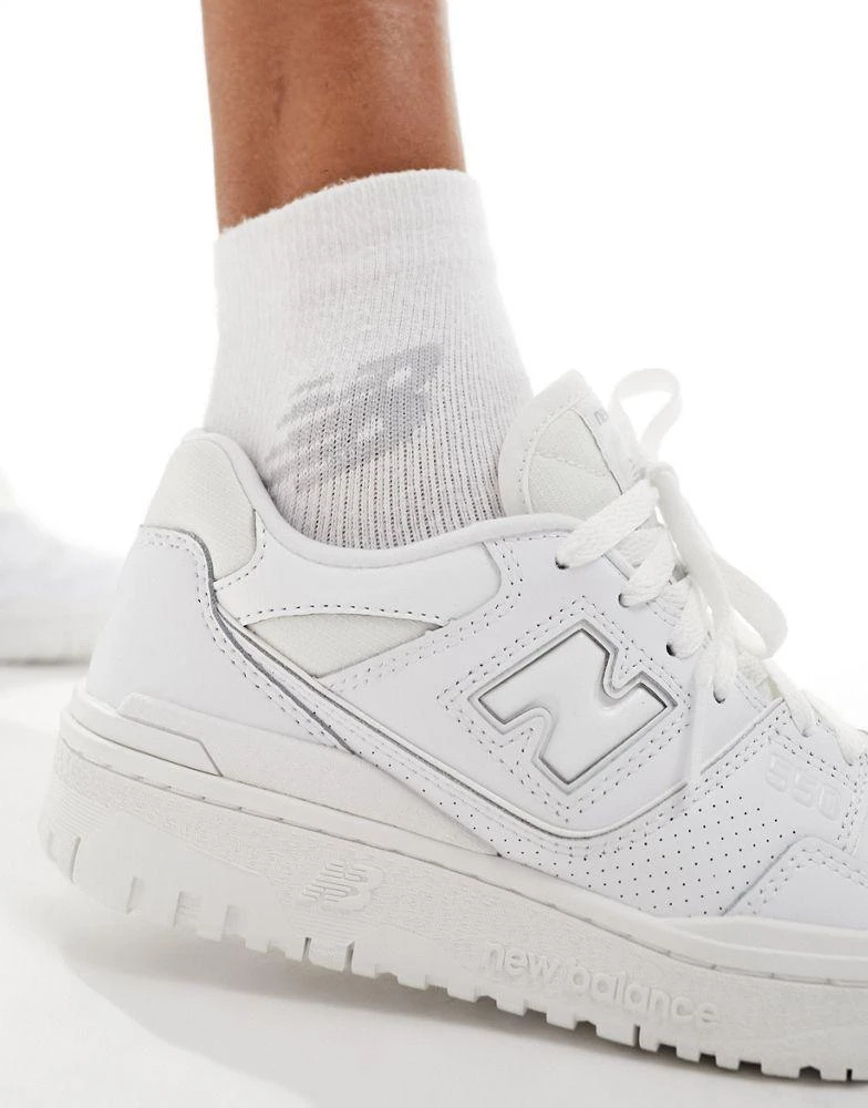 New Balance New Balance 550 patent trainers in triple white 4