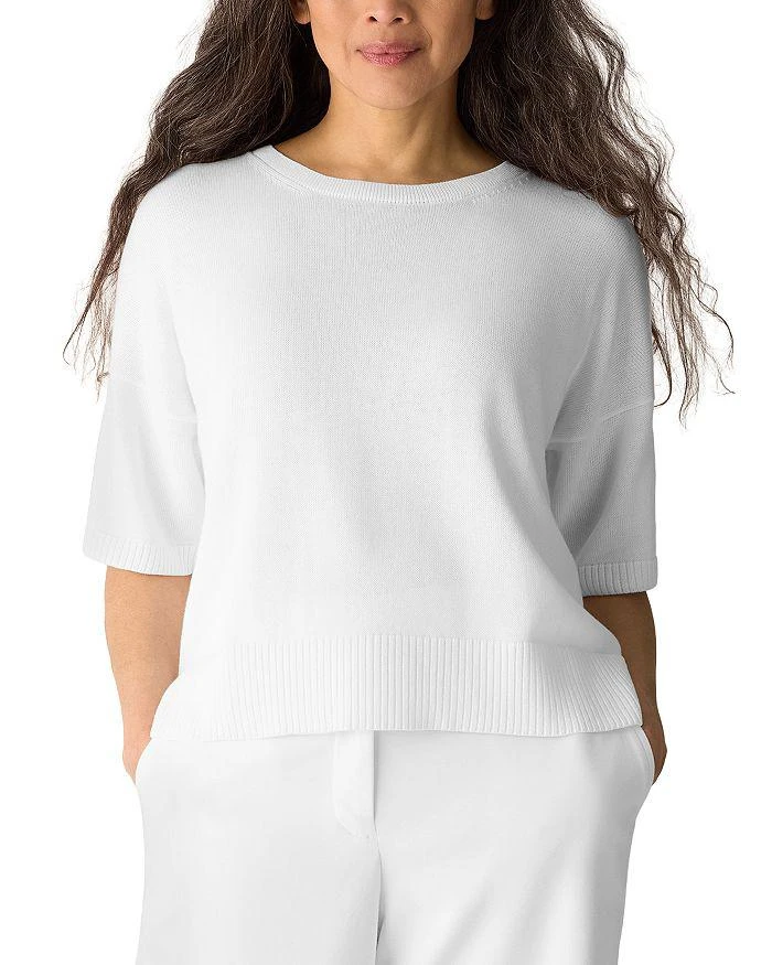 Eileen Fisher Crewneck Elbow Sleeve Sweater