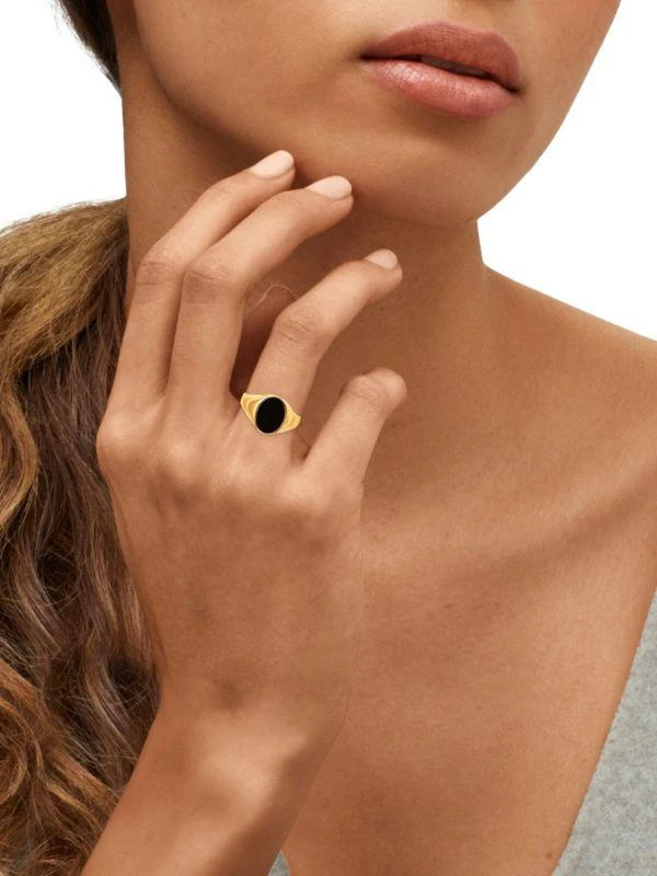 Saks Fifth Avenue 14K Yellow Gold 
Onyx Signet Ring 3
