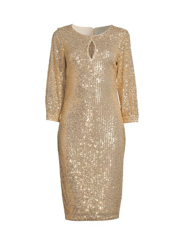 Kensie 3/4 Sleeve Sequin Sheath Dress 3