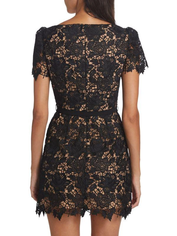 chinese dress ladies Self-Portrait Wave Guipure Frill Mini Dress - BOPF