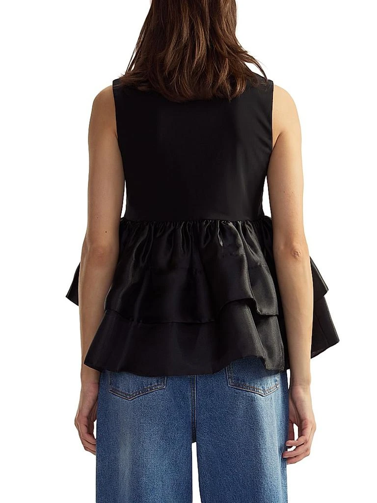 Cynthia Rowley V-Neck Organza Flower Top 4