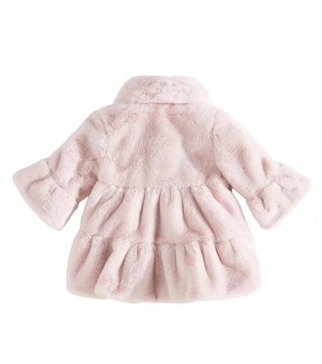 Monnalisa Baby bow-detail faux fur coat