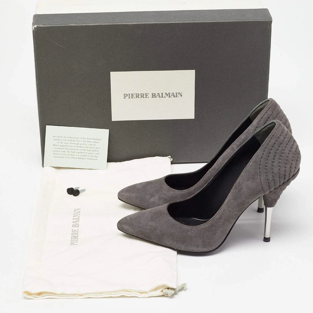 PIERRE BALMAIN Pierre Balmain Grey Suede Pointed Toe Pumps Size 35 9