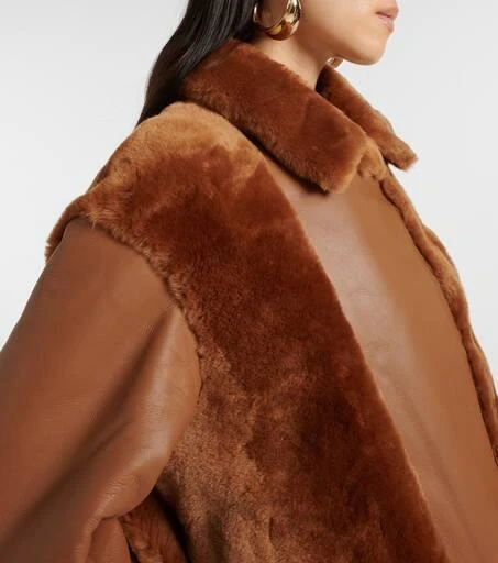 BLANCHA Shearling-trimmed leather jacket 5