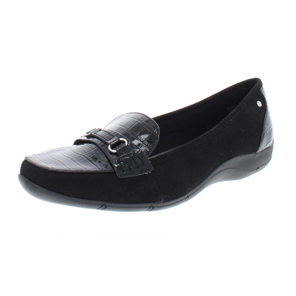 Karen Scott Jazmin Womens Faux Suede Embossed Loafers