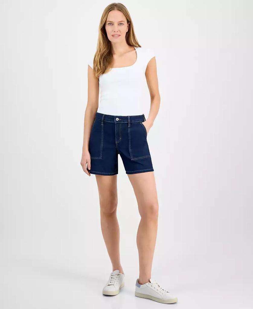 Style & Co Women's Mid-Rise Denim Utility Shorts, S-16P, Exclusively at Macy's