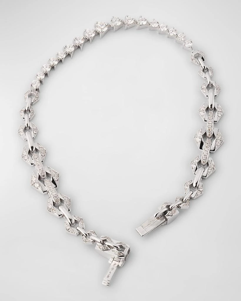Dries Criel 18K White Gold White Diamond Flow Bond Bracelet 4
