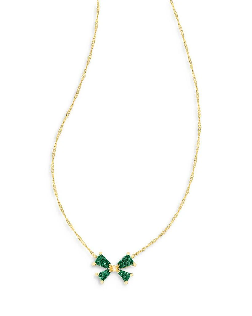 Kendra Scott Blair Drusy Stone Bow Adjustable Pendant Necklace in 14K Gold Plated, 19" 1