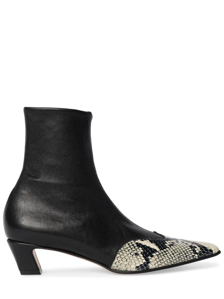 Khaite 40mm Nevada Leather Ankle Boots 1