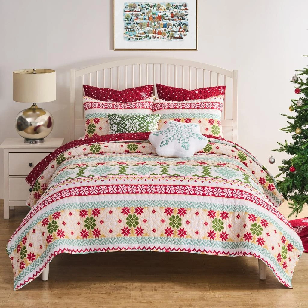BreeBe Fair Isle Snow Quilt 3-Piece King/Cal King