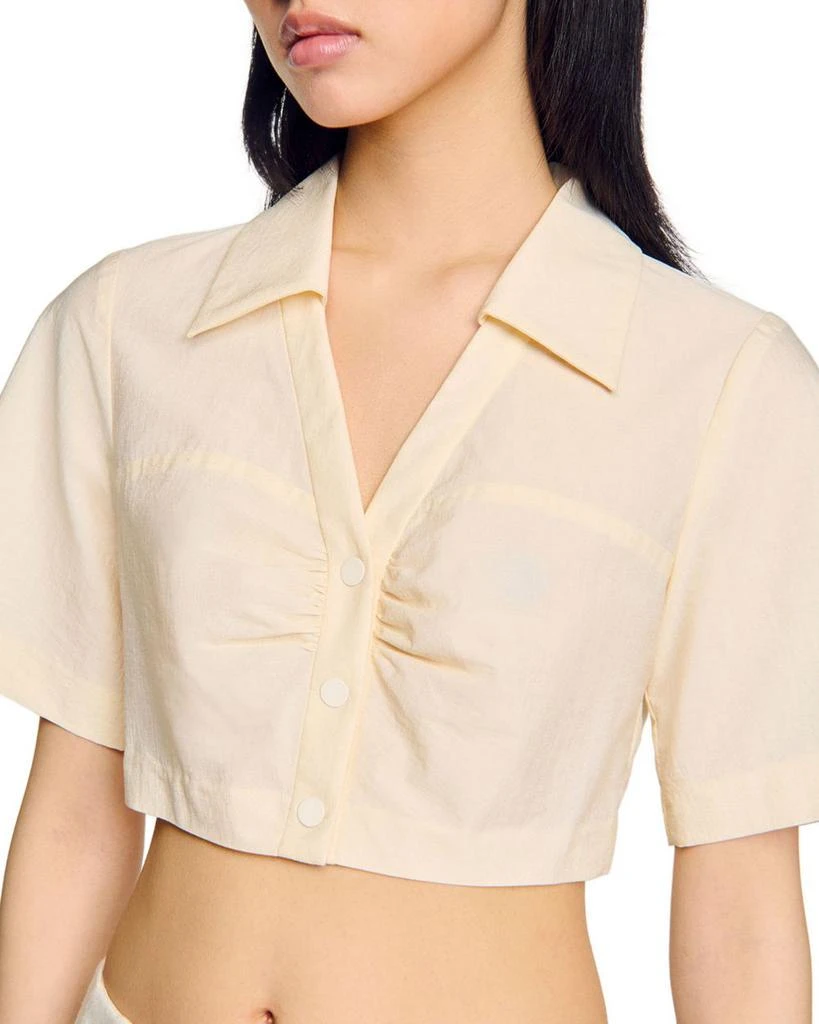 Sandro Cropped Gathered Shirt 4