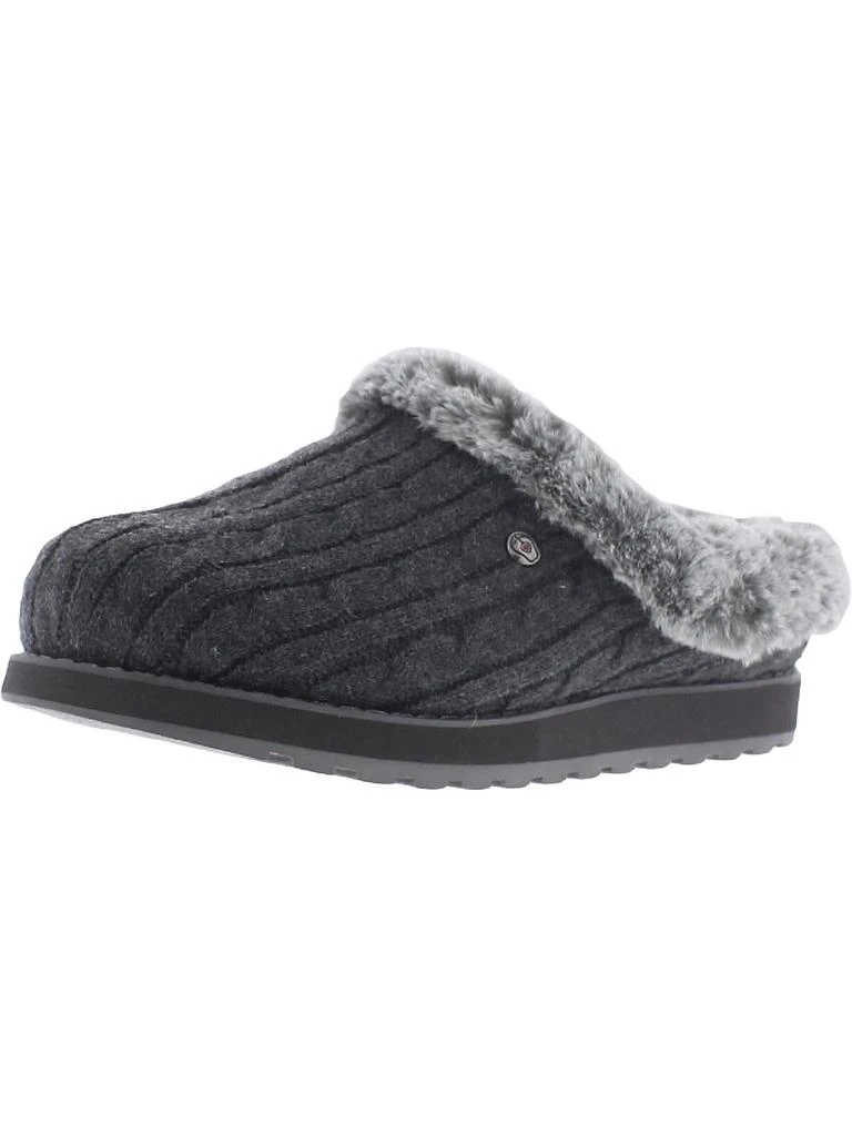 SKECHERS Keepsakes Ice Angel Womens Cable Knit Faux Fur Clogs 1