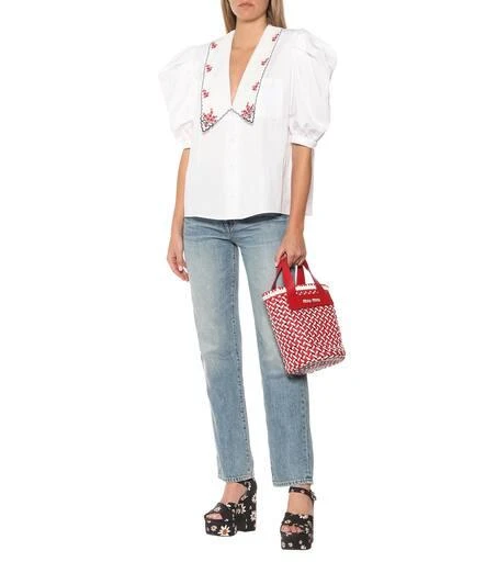 Miu Miu Daisy gabardine platform sandals 2