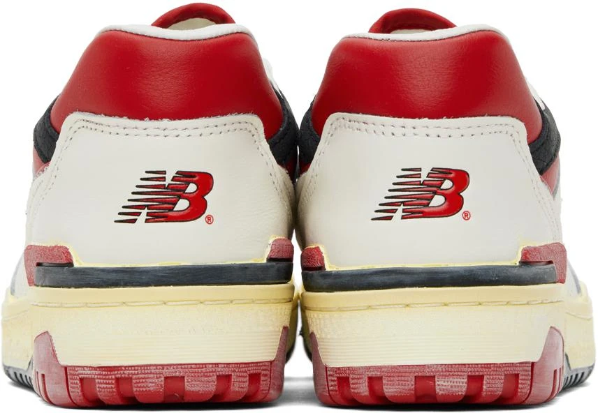 New Balance White & Red 550 Sneakers 2
