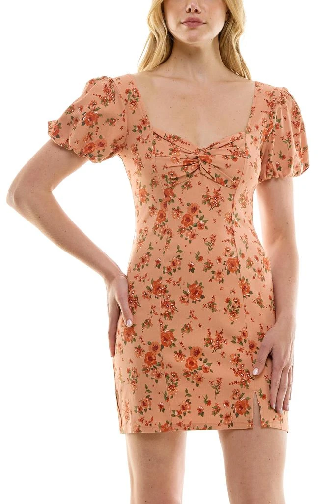 ROW A Front Twist Bubble Sleeve Body-Con Dress 3