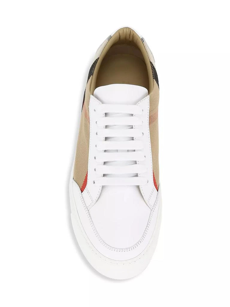 Burberry Salmond Vintage Check Leather & Textile Sneakers 5