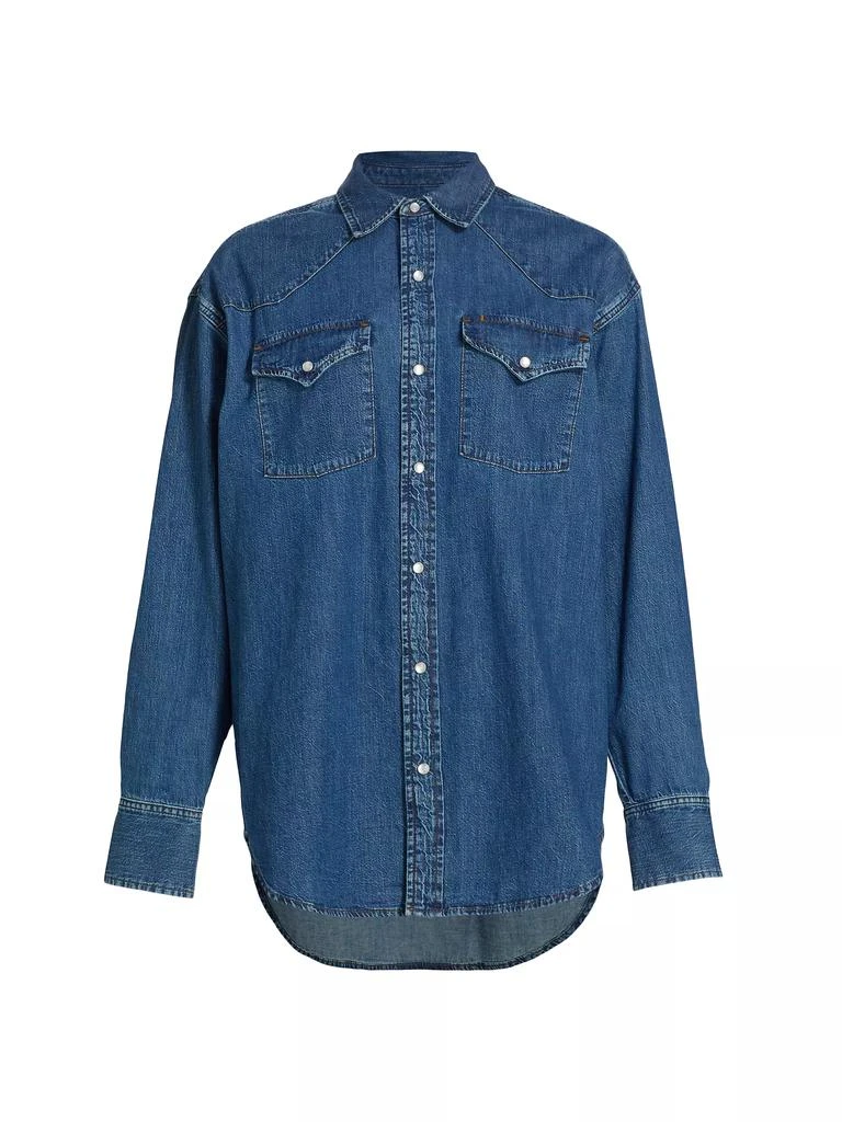 Re/Done Oversized Denim Western Shirt 1