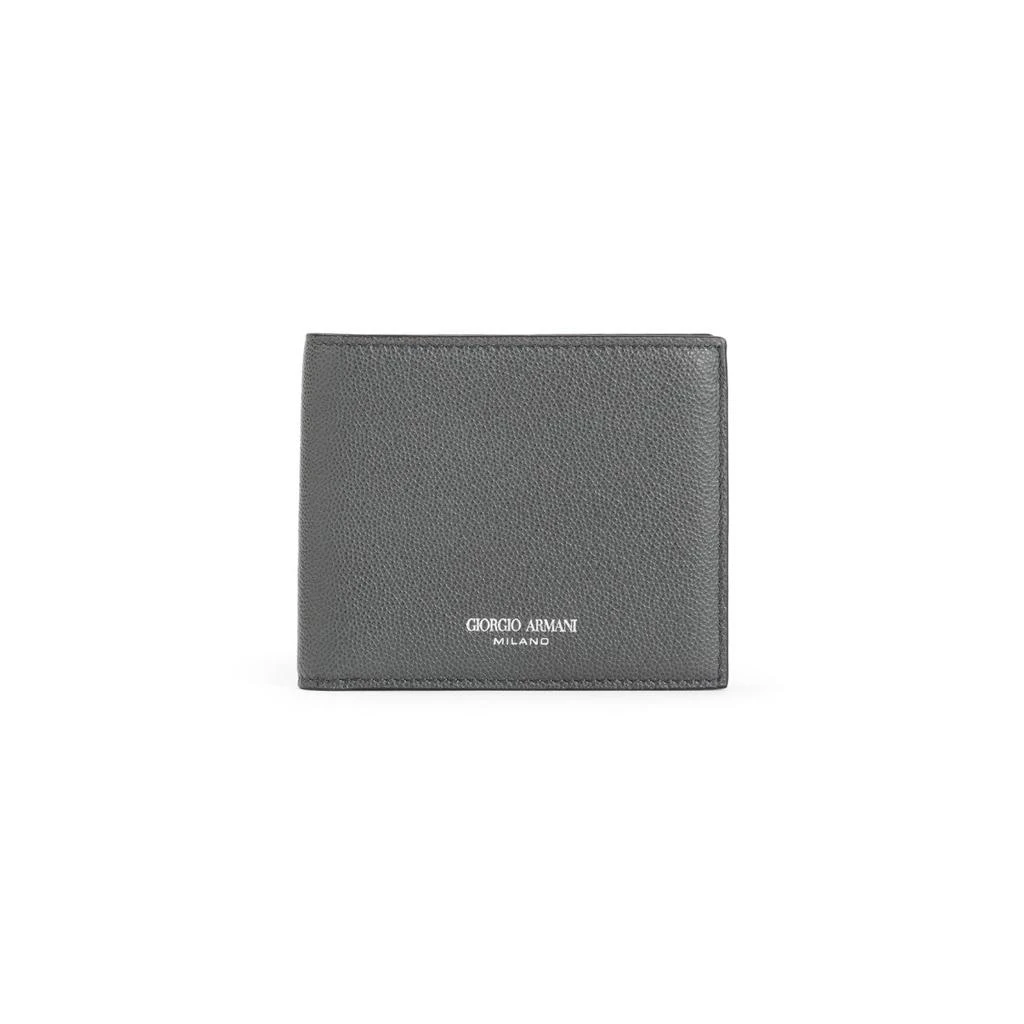 Giorgio Armani Dark Green Calf Leather Bi-Fold Wallet 1