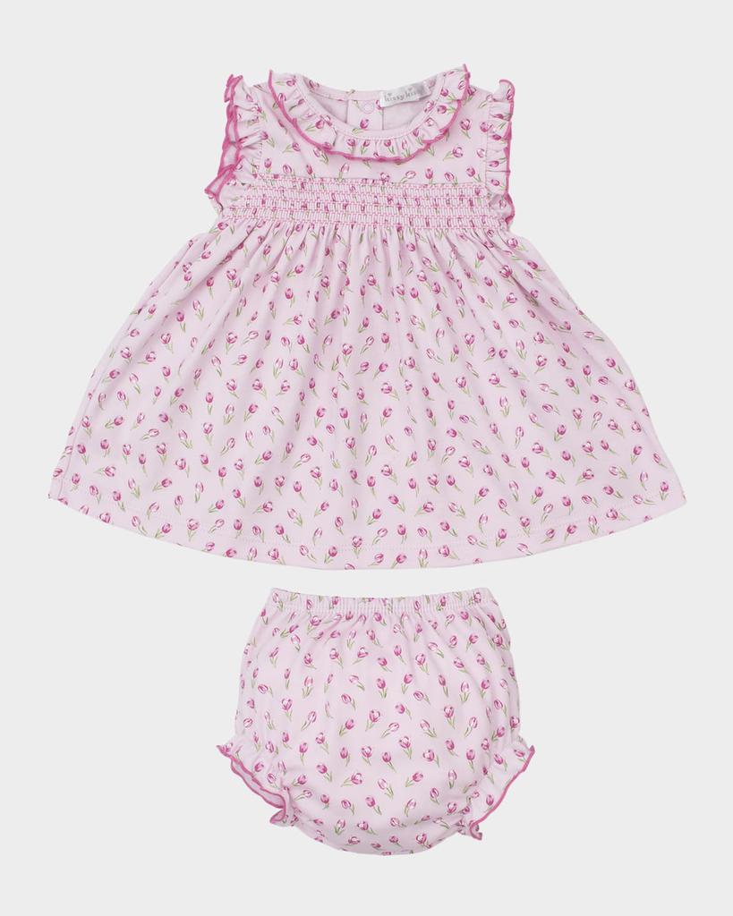 Kissy Kissy Girl's Tulip Blossoms Dress & Bloomers Set, Size 3M-24M