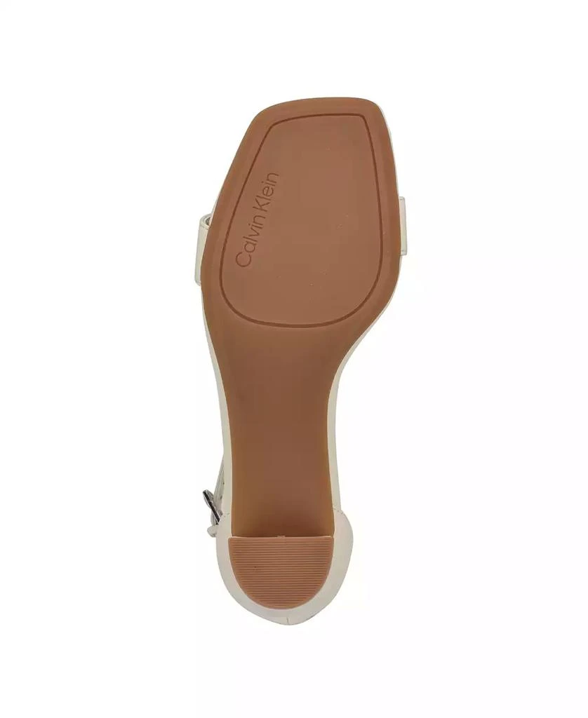 Calvin Klein Nolene Ankle Strap Square-Toe Block Heel Sandals 5