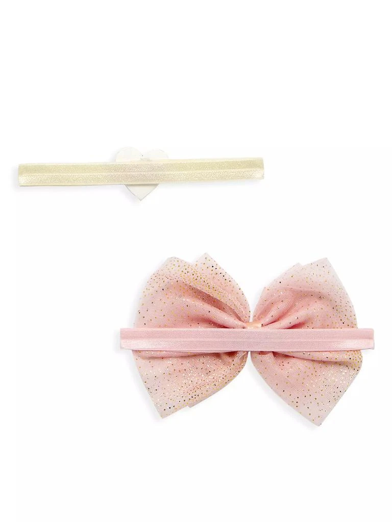 Bari Lynn Baby Girl's Heart Bow Elastic Headband Set 2